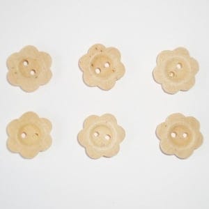 Wooden Flower Shape Button - Small