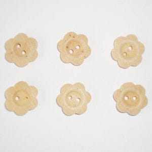 Wooden Flower Shape Button - Small