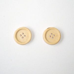 Wooden Circle Shape Button Plain - Small