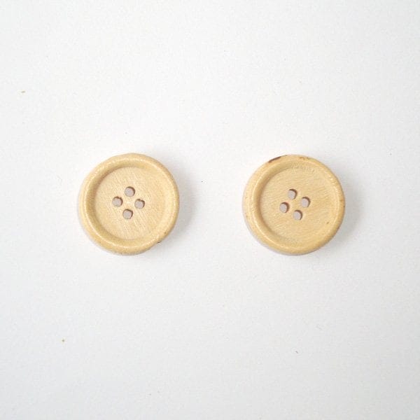 Wooden Circle Shape Button Plain - Small