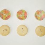 Wooden Circle Shape Button Pattern 2 - Small (Creamish Background with muti colored circles)