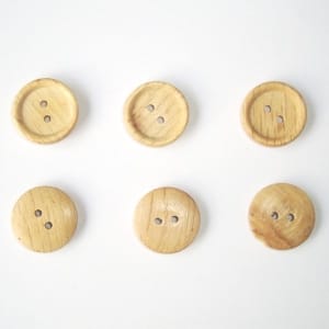 Wooden Circle Shape Button Plain(Two Layered) - Small