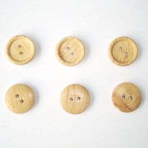 Wooden Circle Shape Button Plain(Two Layered) - Small