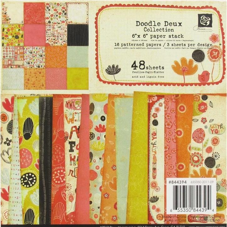 Prima - Doodle Deux- 6x6 Paperpack