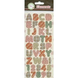 Papus Sticker Elements - Alphabets (Pink & Green)