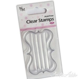 W&M Clear Stamps - Curly Rectangle Sentiment Frame