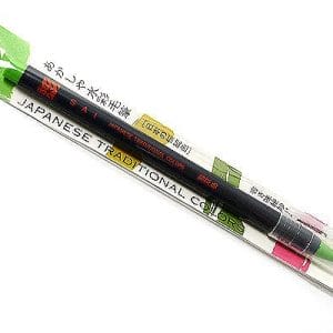 Akashiya Sai Brush Pen - Yellow green