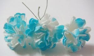 Paper Flowers - Sparkled Carnation - Blue (Pack of 12 flowers)