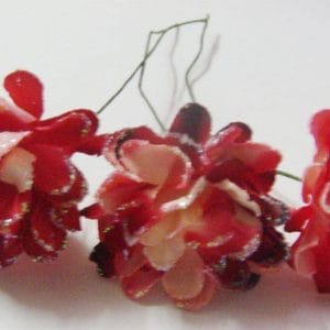 Paper Flowers - Sparkled Carnation - Red (Pack of 12 flowers)