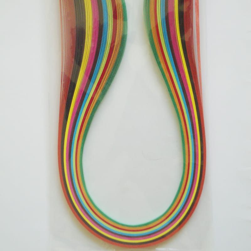 3mm Quilling Strip - Mix BrightColor (Green to Orange)