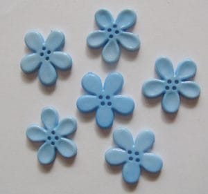 Plastic Flower Buttons - Blue