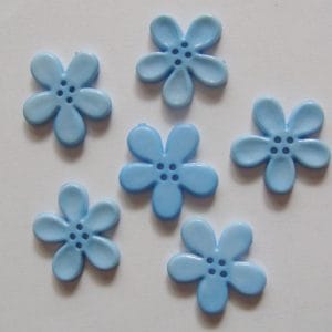 Plastic Flower Buttons - Blue