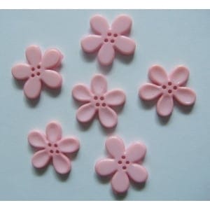 Plastic Flower Buttons - Pink
