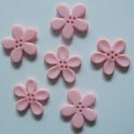 Plastic Flower Buttons - Pink