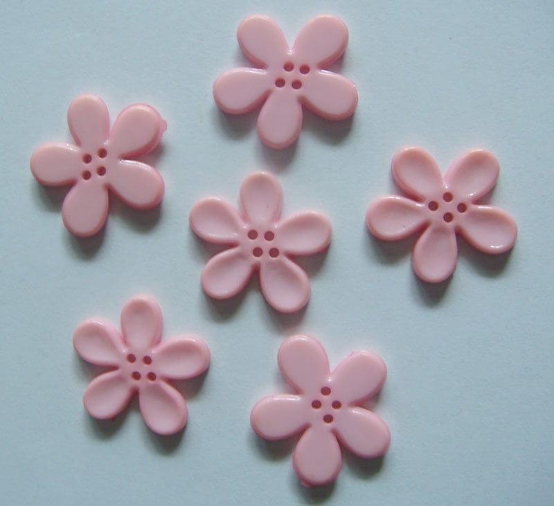 Plastic Flower Buttons - Pink BabyPinkPlasticFlowerButtons Plastic Flower Buttons - Pink