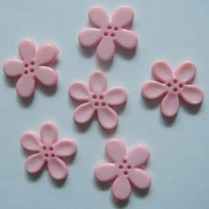 Plastic Flower Buttons - Pink