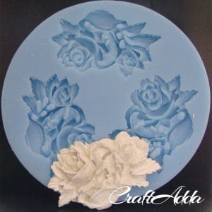 A branch of rose & leaves Silicone Clay Mould