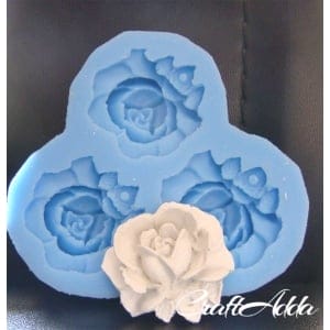 Large flower with leaves Silicone Clay Mould