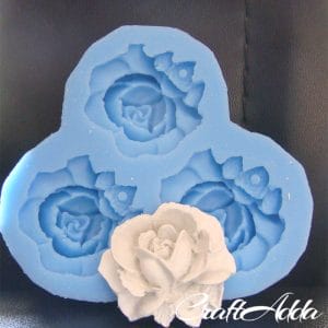 Large flower with leaves Silicone Clay Mould