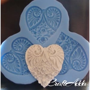 Heart Frame with 3 Moulds Silicone Clay Mould