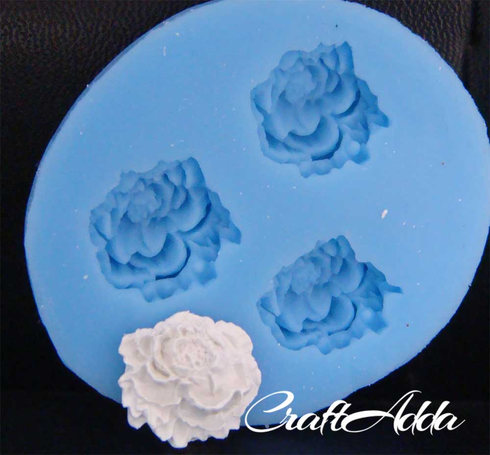 Small Peony Flower Silicone Clay Mould CAMOLD60 1 Small Peony Flower Silicone Clay Mould