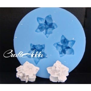 5 petal bunch roseSilicone Clay Mould