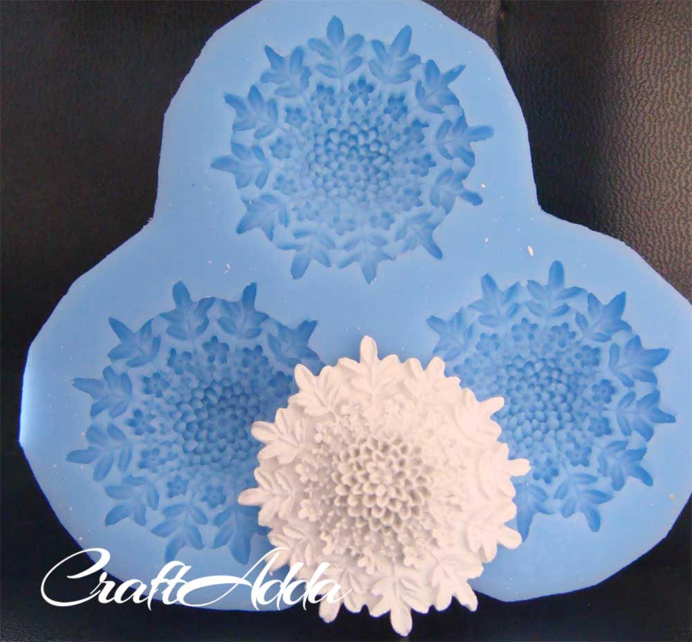 Large Snowflake Rose Silicone Clay Mould CAMOLD63 1 Large Snowflake Rose Silicone Clay Mould