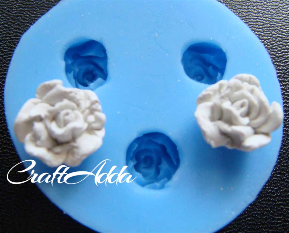 Soft Rose Flower Medium Silicone Clay Mould CAMOLD69 1 Soft Rose Flower Medium Silicone Clay Mould