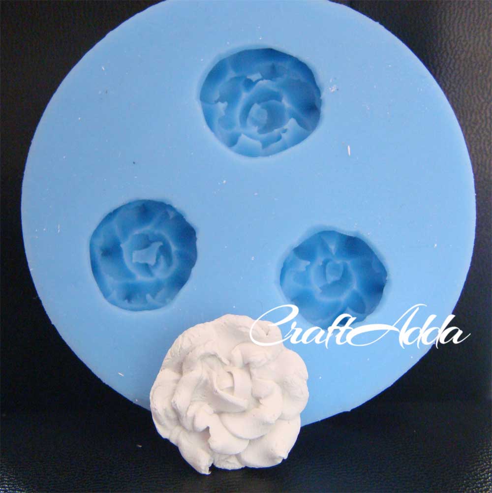Small Soft Rose Silicone Clay Mould CAMOLD70 1 Small Soft Rose Silicone Clay Mould