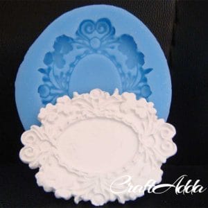 Oval Intricate Frame Silicone Clay Mould