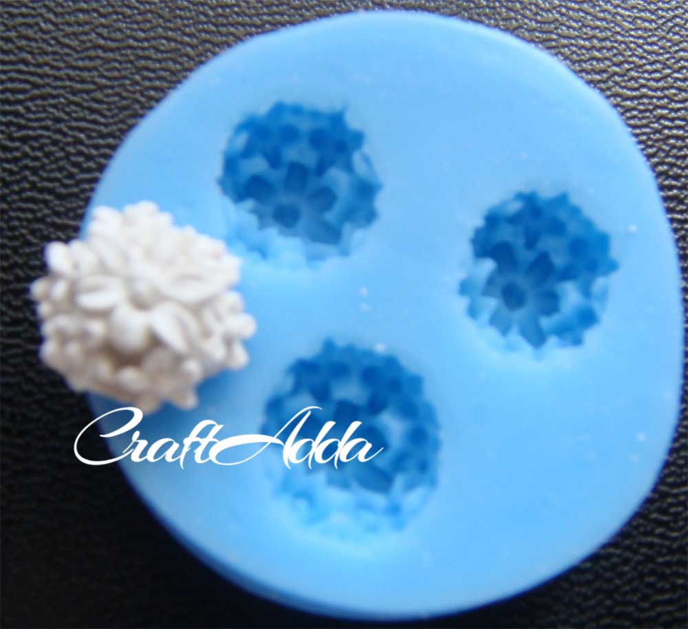 Mini round flower Silicone Clay Mould CAMOLD90 1 Mini round flower Silicone Clay Mould