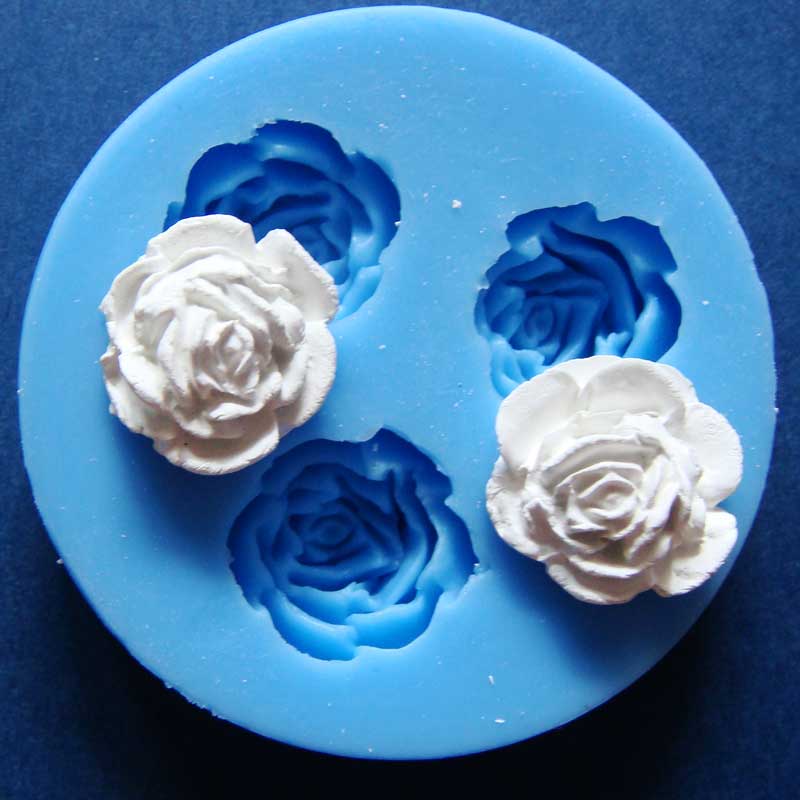 Small Rose Silicone Clay Mould MediumLayeredRose Small Rose Silicone Clay Mould