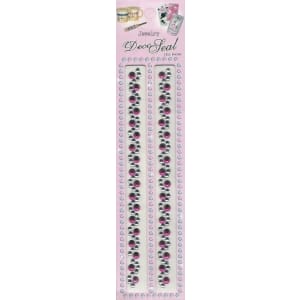 Pink and White Swirls Border Stickers