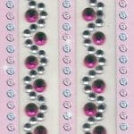 Pink and White Swirls Border Stickers