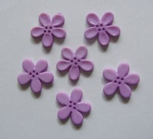 Plastic Flower Buttons - Purple