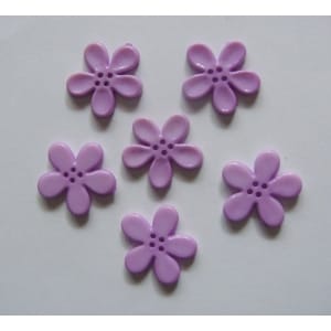 Plastic Flower Buttons - Purple
