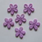 Plastic Flower Buttons -  Purple