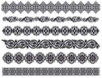 Classic Borders Cling Stamp TPC Studio Classic Borders 2010970 Classic Borders Cling Stamp