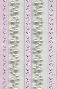 White Pearl Swirls Border Stickers