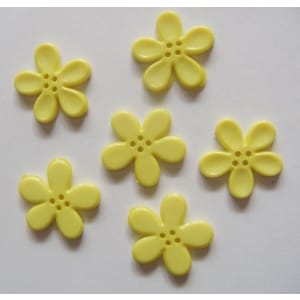 Plastic Flower Buttons - Yellow