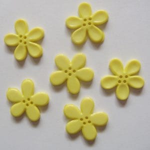 Plastic Flower Buttons - Yellow