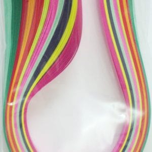 10mm Quilling Strip - Mix BrightColor (Red to Green)