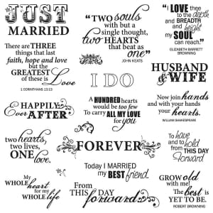 Fiskars Clear Stamps - Just Married Quotes
