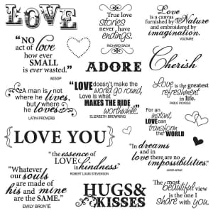 Fiskars Clear Stamps - Lasting Love Quotes
