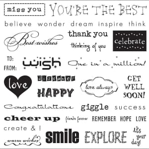 Fiskars Clear Stamps - Sentiments