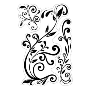 Inkadinkado Cling Rubber Stamp - Flower Fourishes