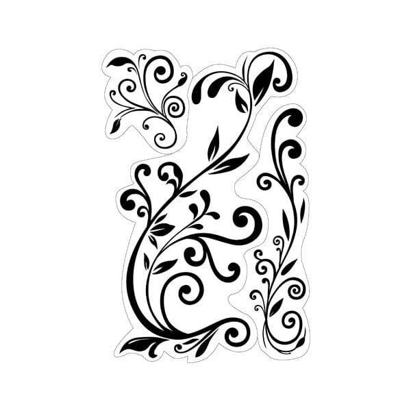 Inkadinkado Cling Rubber Stamp - Flower Fourishes