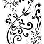 Inkadinkado Cling Rubber Stamp - Flower Fourishes