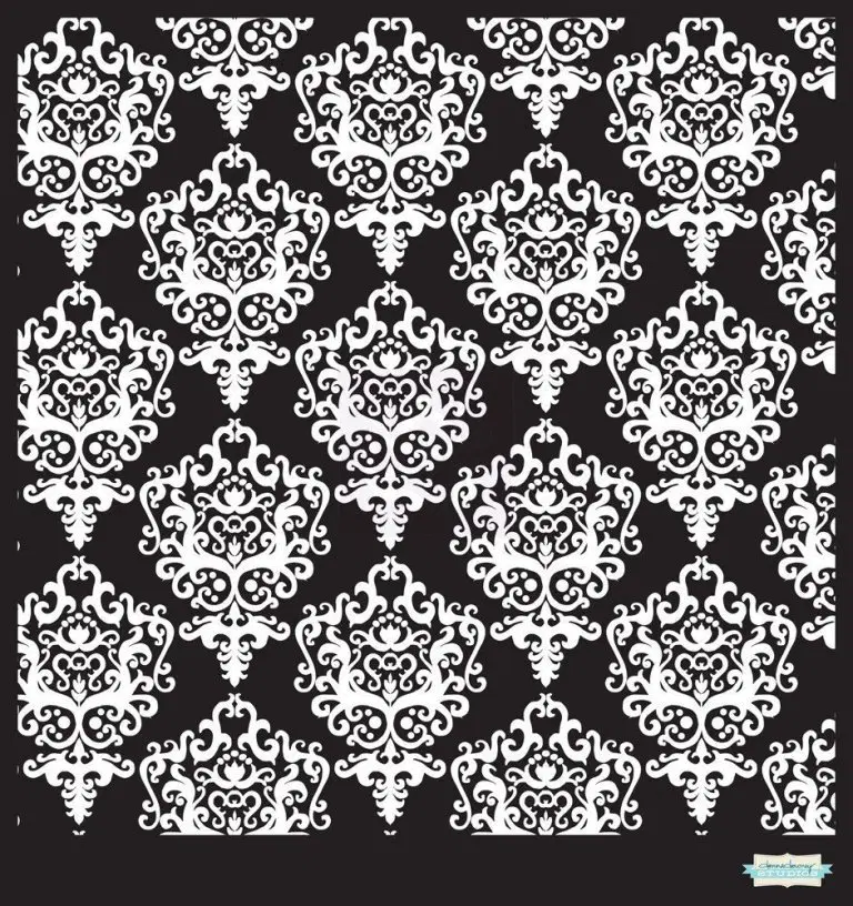 Damask 6 by 6 stencil