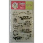 Scrappy Cat Clear Stamp - Birthday Wishes